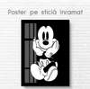 Poster - Black and white Mickey Mouse, 30 x 45 см, Canvas on frame, For Kids