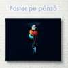Poster - Astronaut with balloons in black space, 60 x 30 см, Canvas on frame