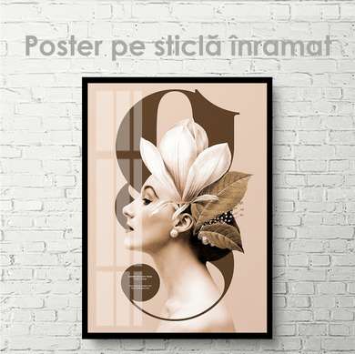 Постер - Профиль девушке на обложке журнала, 30 x 60 см, Холст на подрамнике