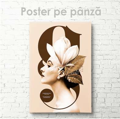 Poster - Profilul unei domnișoare pe copertă, 30 x 60 см, Panza pe cadru