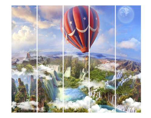 Screen - Flying balloon in the sky over a beautiful landscape., 7