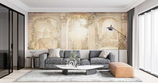 Wall Mural - Beige arched hall