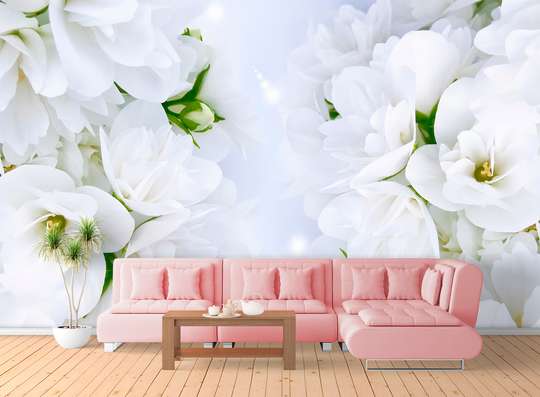 Fototapet - Flori albe delicate