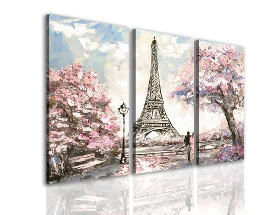Tablou Pe Panza Multicanvas, Dmineața în Paris., 70 x 50