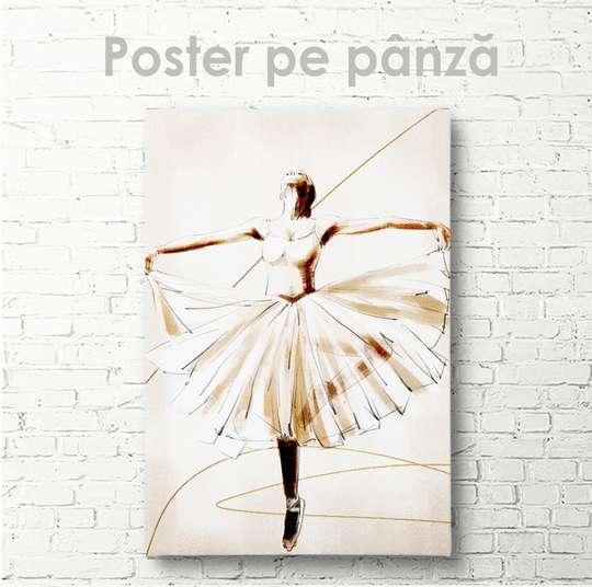 Постер - Балерина, 30 x 45 см, Холст на подрамнике, Для Детей