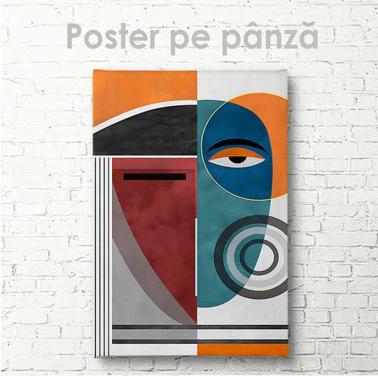 Постер - Абстрактное лицо 4, 30 x 45 см, Холст на подрамнике, Абстракция
