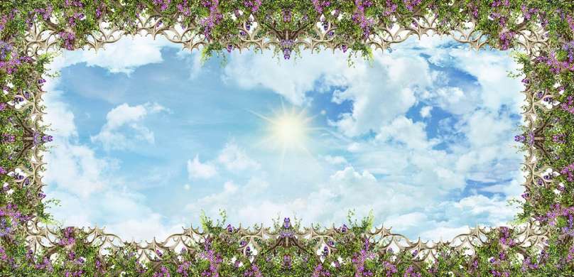 Wall Mural - Spring flowers against the blue sky