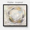 Постер - Абстрактный круг с золотыми элементами, 40 x 40 см, Холст на подрамнике, Абстракция