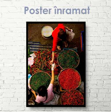 Poster selling spices, 30 x 60 см, Canvas on frame