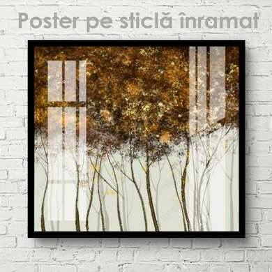 Poster - Copaci subțiri, 40 x 40 см, Panza pe cadru
