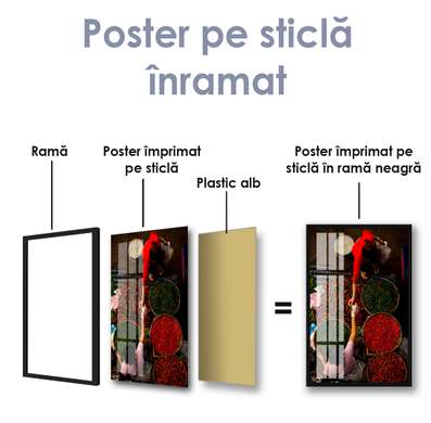 Poster selling spices, 30 x 60 см, Canvas on frame