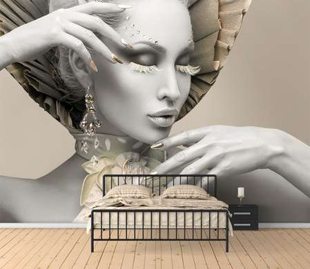 3D Wallpaper - Porcelain lady