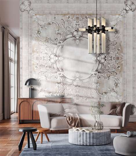 Wall Mural - Classical ornaments on a white wall