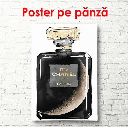 Постер - Духи Шанель, 30 x 60 см, Холст на подрамнике, Минимализм