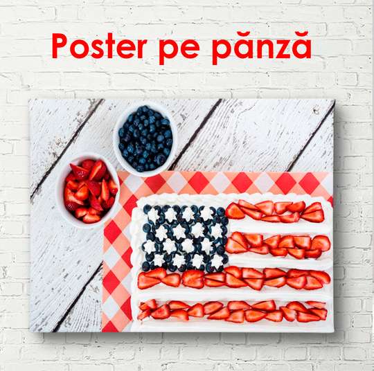 Poster - American Flag Cake, 90 x 60 см, Framed poster, Different