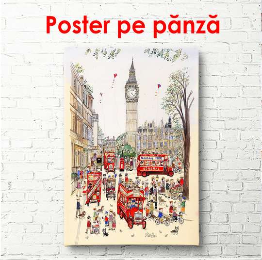 Poster - Old town, 60 x 90 см, Framed poster, Vintage