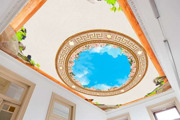 Wall Mural - View of the sky through a round window