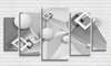 Модульная картина, 3Д геометрические фигуры в серых оттенках, 108 х 60