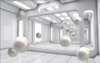Fototapet 3D - Bile albe într-un tunel 3d