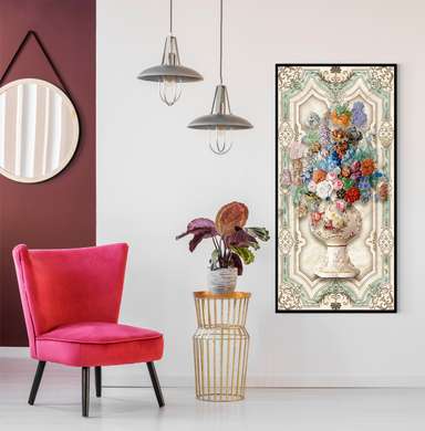 Poster - Bright bouquet of flowers, 30 x 60 см, Canvas on frame