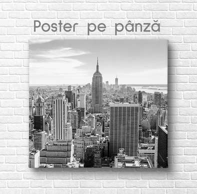 Poster - View of a beautiful city with skyscrapers, 40 x 40 см, Canvas on frame