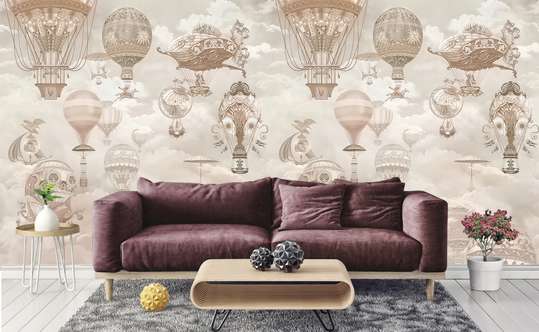 Wall Mural - Balloons on a powdery sky