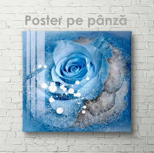 Poster - Blue Lagoon, 40 x 40 см, Canvas on frame, Flowers