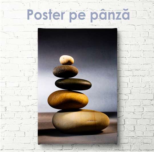 Poster - Cairn of stones, 30 x 45 см, Canvas on frame, Nature