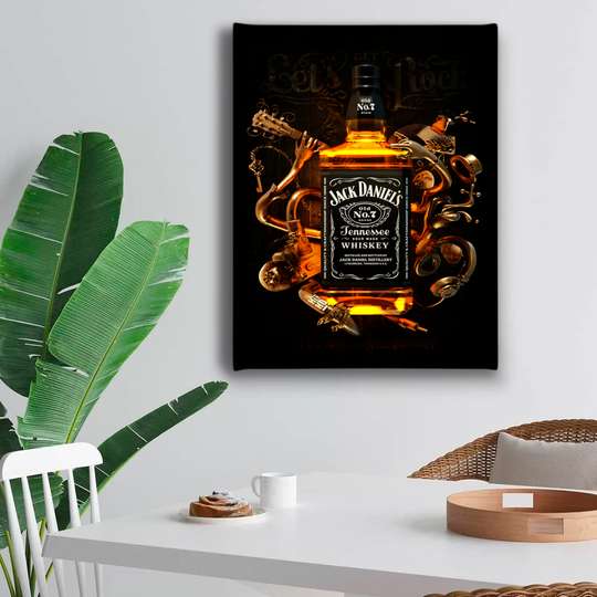 Poster - Whiskey Jack Daniels, 30 x 45 см, Canvas on frame
