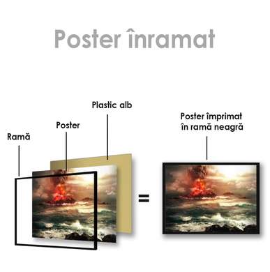 Poster - O erupție vulcanică, 45 x 30 см, Panza pe cadru
