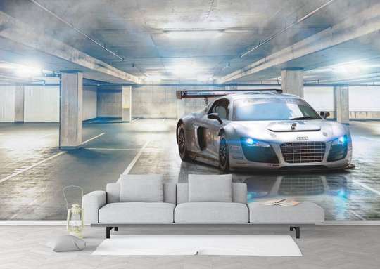 Wall Mural - Sports car outside the building.