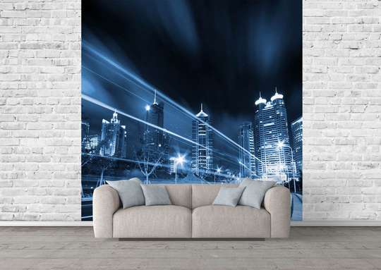 Wall Mural - City in blue tones