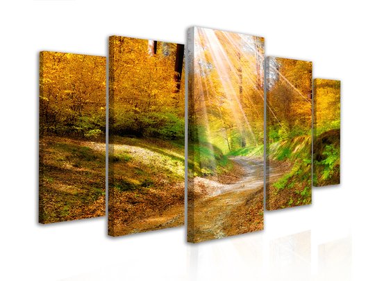 Модульная картина, Осенний пейзаж в лесу, 108 х 60