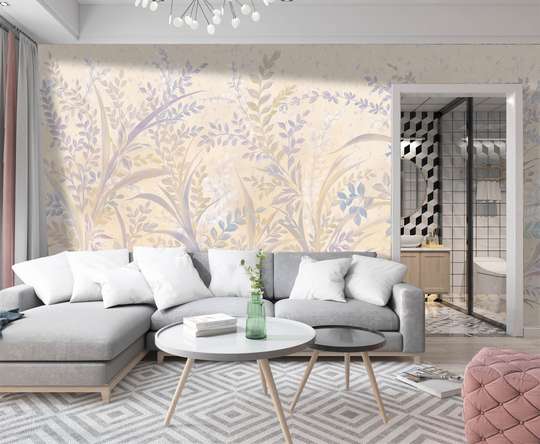 Wall Mural - Delicate flowers in light cream shades
