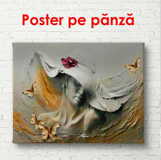Poster - Clay drawing, 90 x 60 см, Framed poster, Glamour