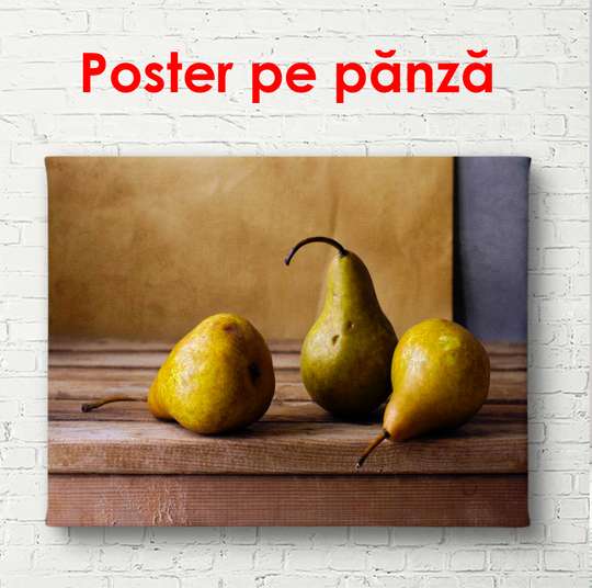 Poster - Composition of pears, 90 x 60 см, Framed poster, Food and Drinks
