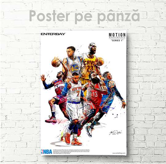 Постер, Плакат баскетбольной команды, 30 x 45 см, Холст на подрамнике