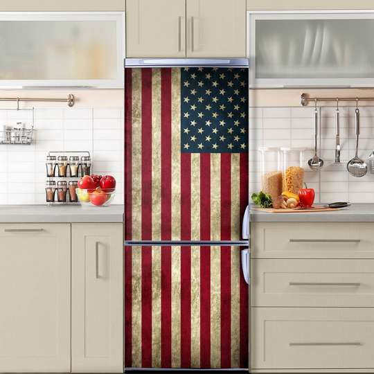 3Д наклейка на дверь, Флаг США, 60 x 90cm, Наклейка на Дверь