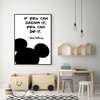 Poster - Mickey Mouse with quote 1, 30 x 45 см, Canvas on frame, For Kids