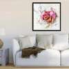 Poster - Abstract rose with golden notes, 40 x 40 см, Canvas on frame