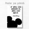 Постер - Микки Маус с цитатой 1, 30 x 45 см, Холст на подрамнике, Для Детей