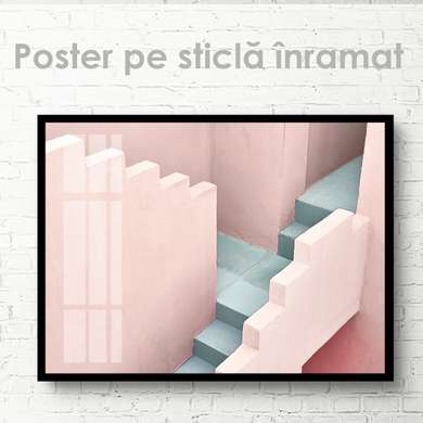 Постер - Ступени, 45 x 30 см, Холст на подрамнике, Минимализм