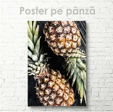 Постер - Ананас, 30 x 45 см, Холст на подрамнике, Еда и Напитки