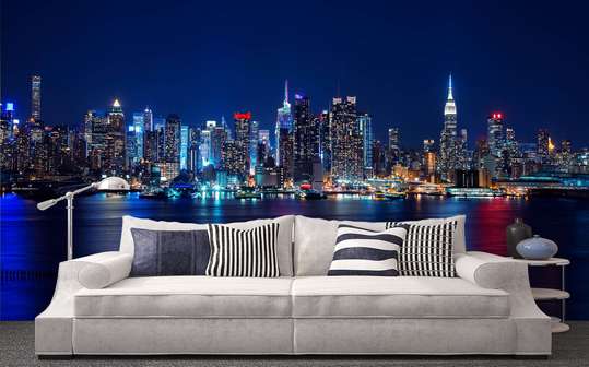 Wall Mural - Night city on the water.
