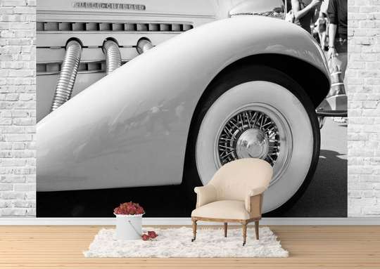 Wall Mural - Black and white car.