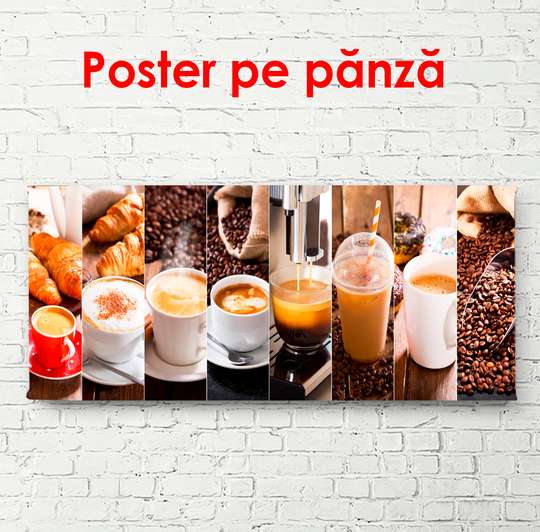 Poster - Set of coffee lover, 150 x 50 см, Framed poster, Food and Drinks