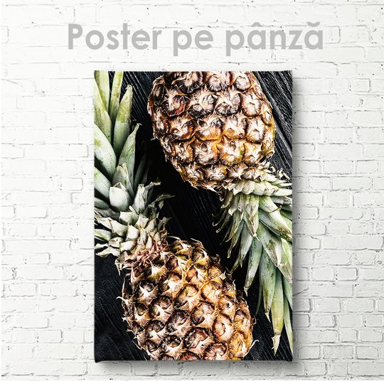 Постер, Ананас, 30 x 45 см, Холст на подрамнике