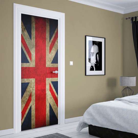 3Д наклейка на дверь, Флаг Великобритании, 60 x 90cm, Наклейка на Дверь