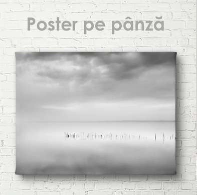 Poster - Peisajul lacului gri, 45 x 30 см, Panza pe cadru
