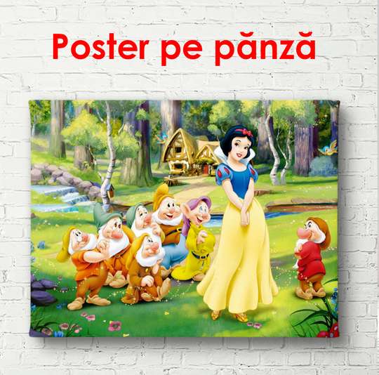 Poster - Snow White and the Seven Dwarfs, 90 x 60 см, Framed poster, For Kids